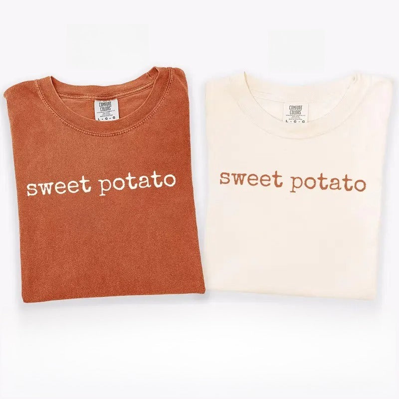 Sweet Potato & Kind of Rude Potato Matching T-Shirt, Sweatshirt & Hoodie – Funny Thanksgiving Couple Apparel