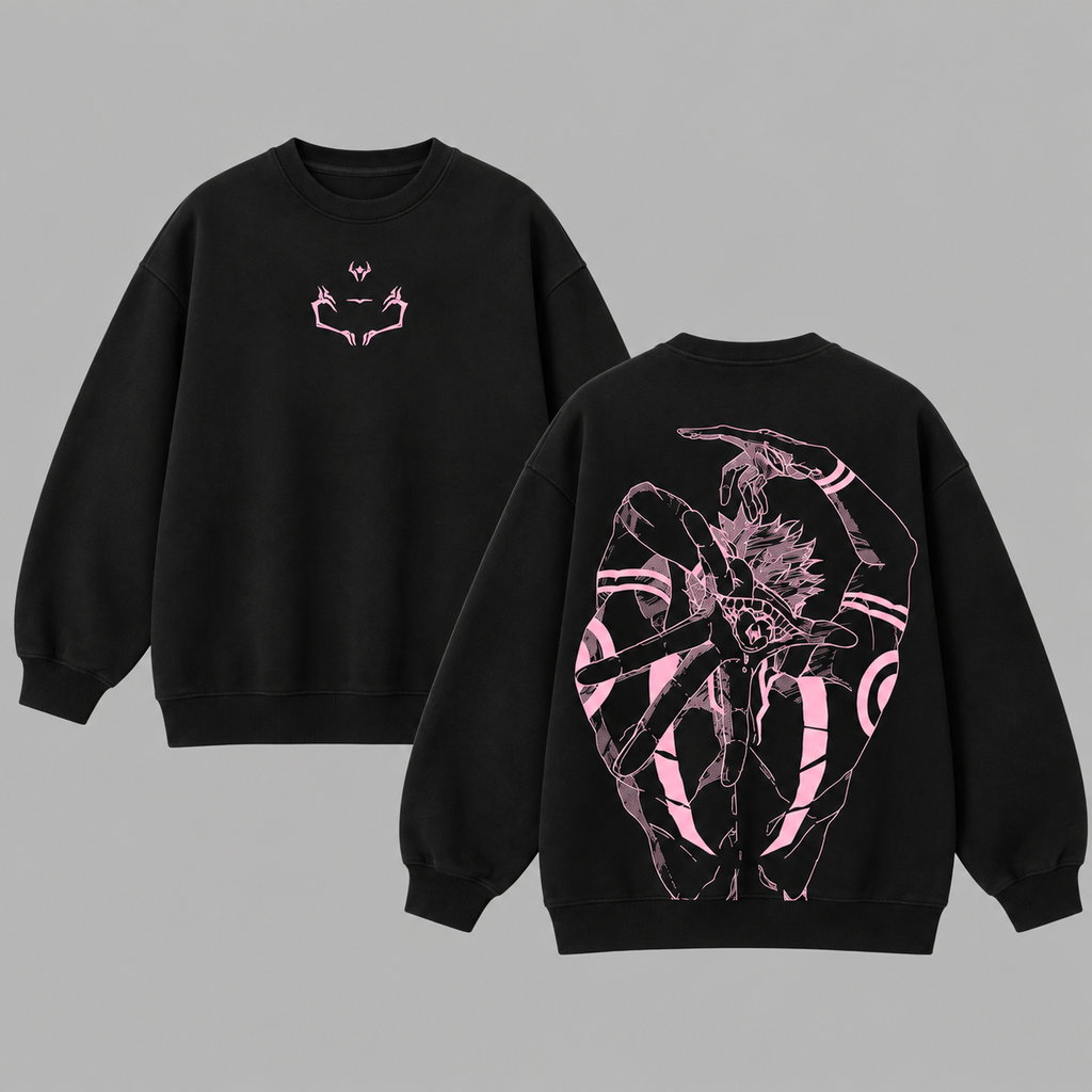 Sukuna Jujutsu Kaisen T-Shirt/Sweatshirt/Hoodie – Front & Back Anime Graphic Oversized Streetwear Tee