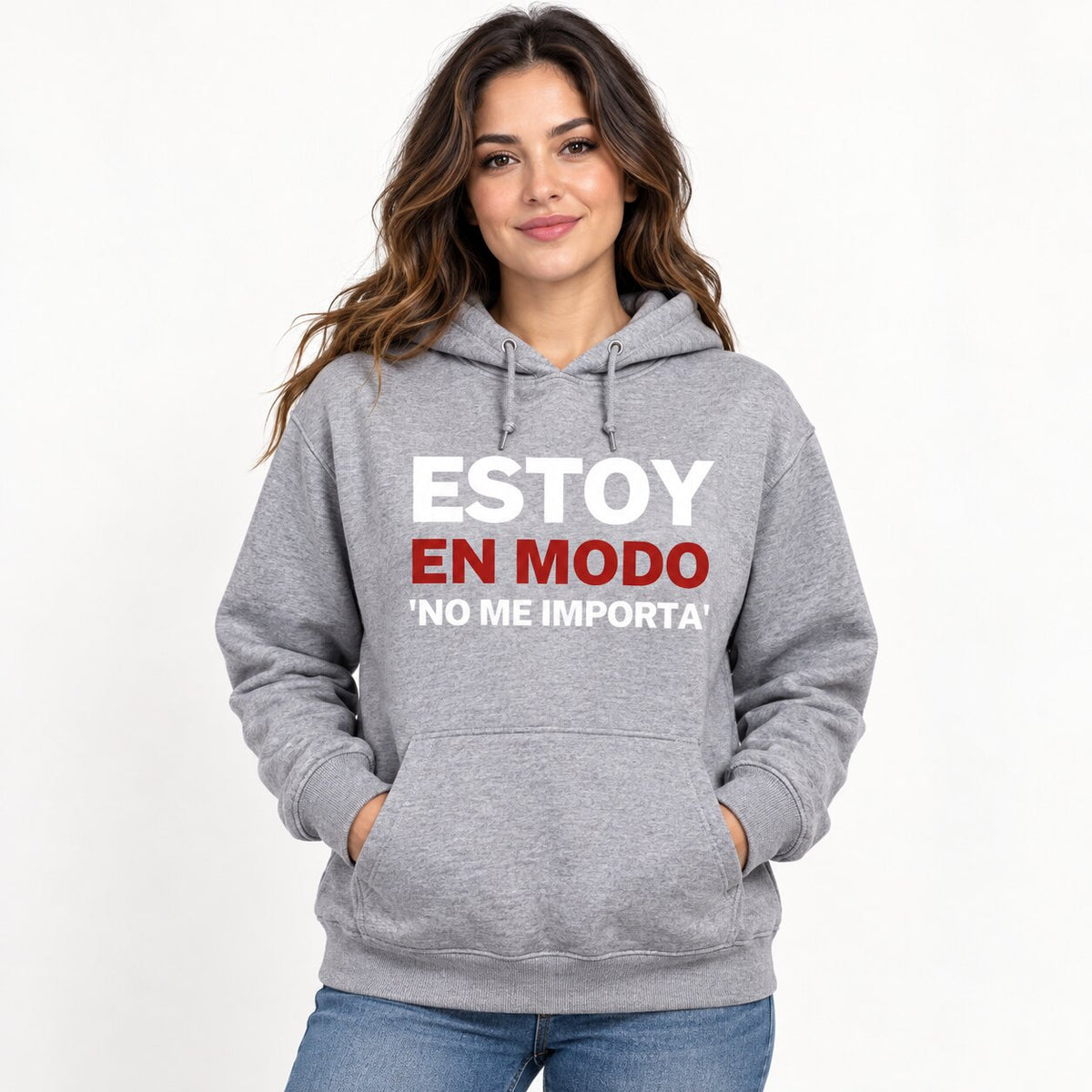 Estoy En Modo No Me Importa T-Shirt, Sweatshirt & Hoodie – Funny Spanish Attitude Graphic Print