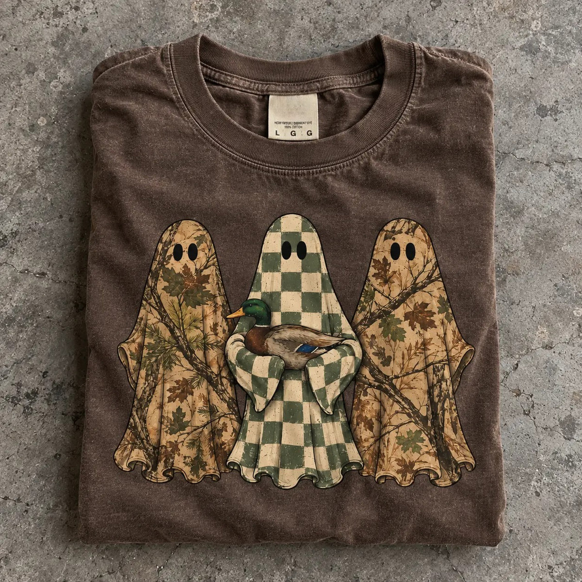Hunting Season Ghost Shirt/Sweatshirt/Hoodie – Camo Ghost & Mallard Duck Halloween Graphic Tee