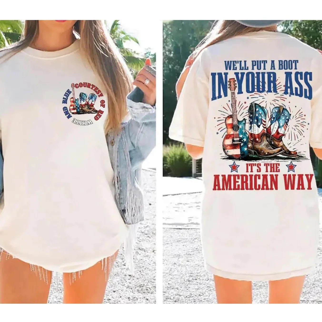 Toby Keiith We'll Put A Boot Shirt/Sweatshirt/Hoodie - Courtesy of Red White and Blue Shirt