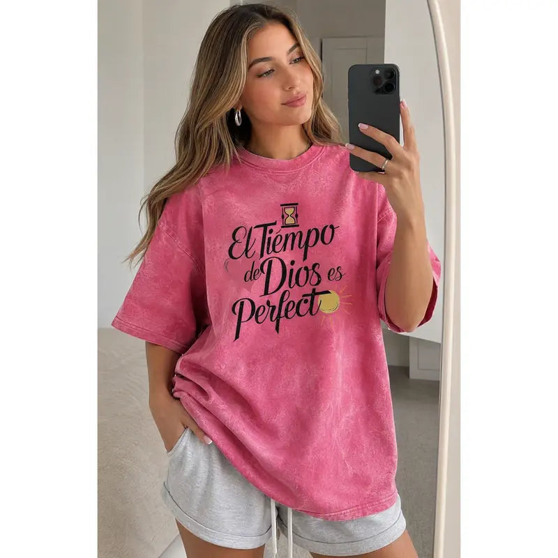El Tiempo de Dios es Perfecto Faith Graphic T-Shirt, Sweatshirt & Hoodie – Spanish Christian Inspirational Apparel