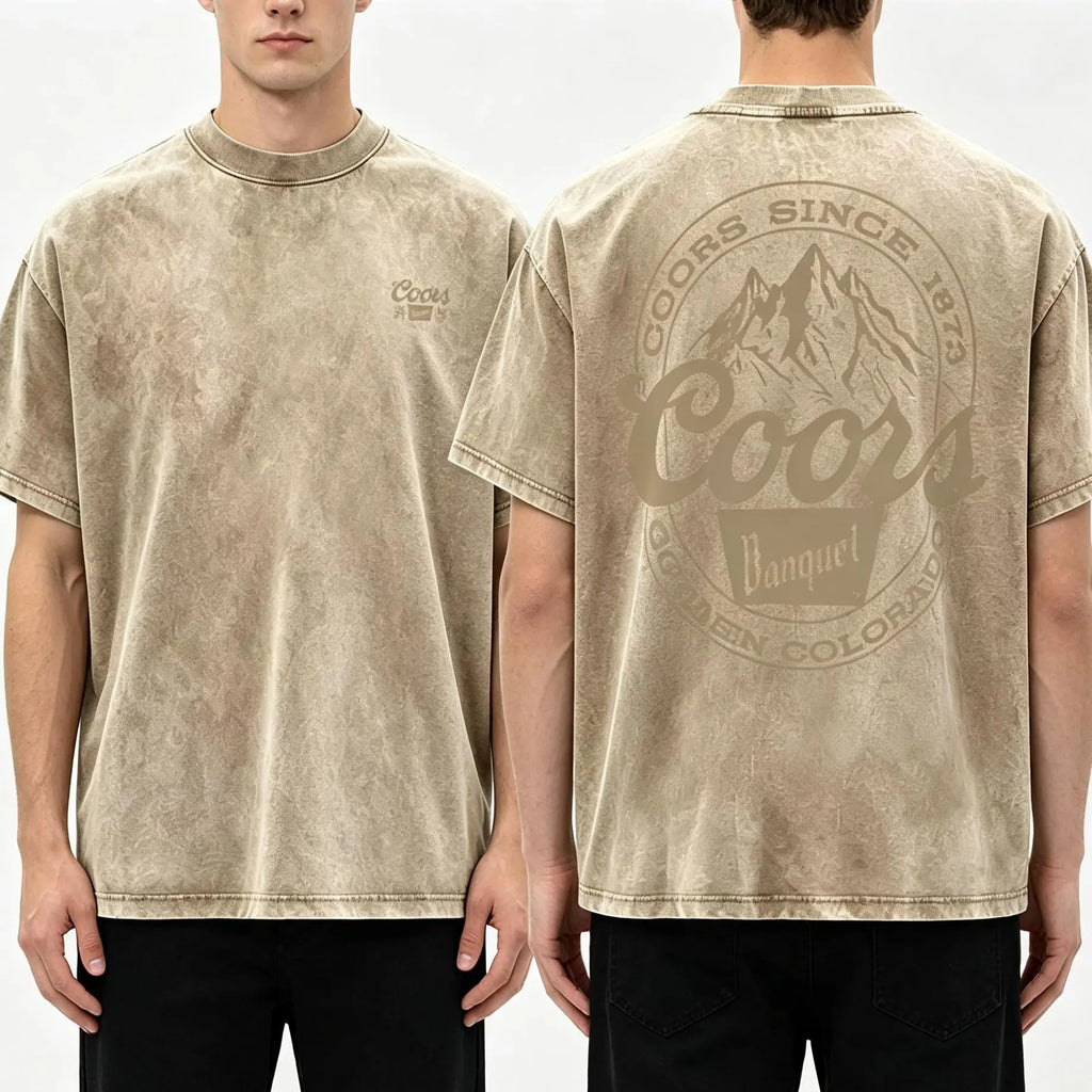 Coors Banquet Mountain Graphic T-Shirt, Sweatshirt & Hoodie – Vintage Western Beer Logo Print, Retro Outdoor Country Apparel