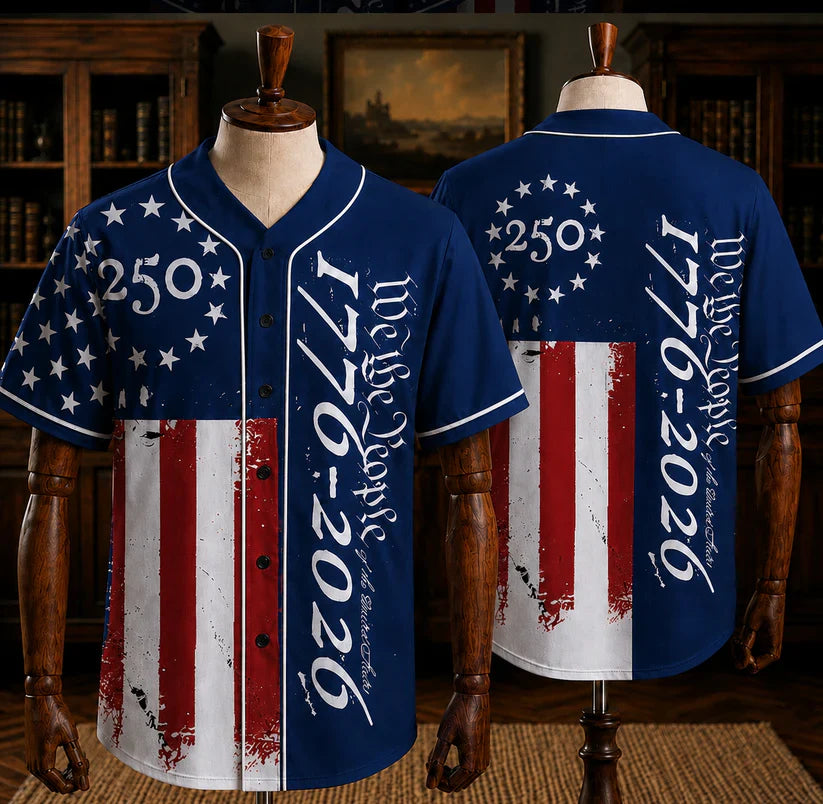 Patriotic Liberty 250th Anniversary Baseball Jersey Shirt, 1776-2026 Patriotic USA Jersey