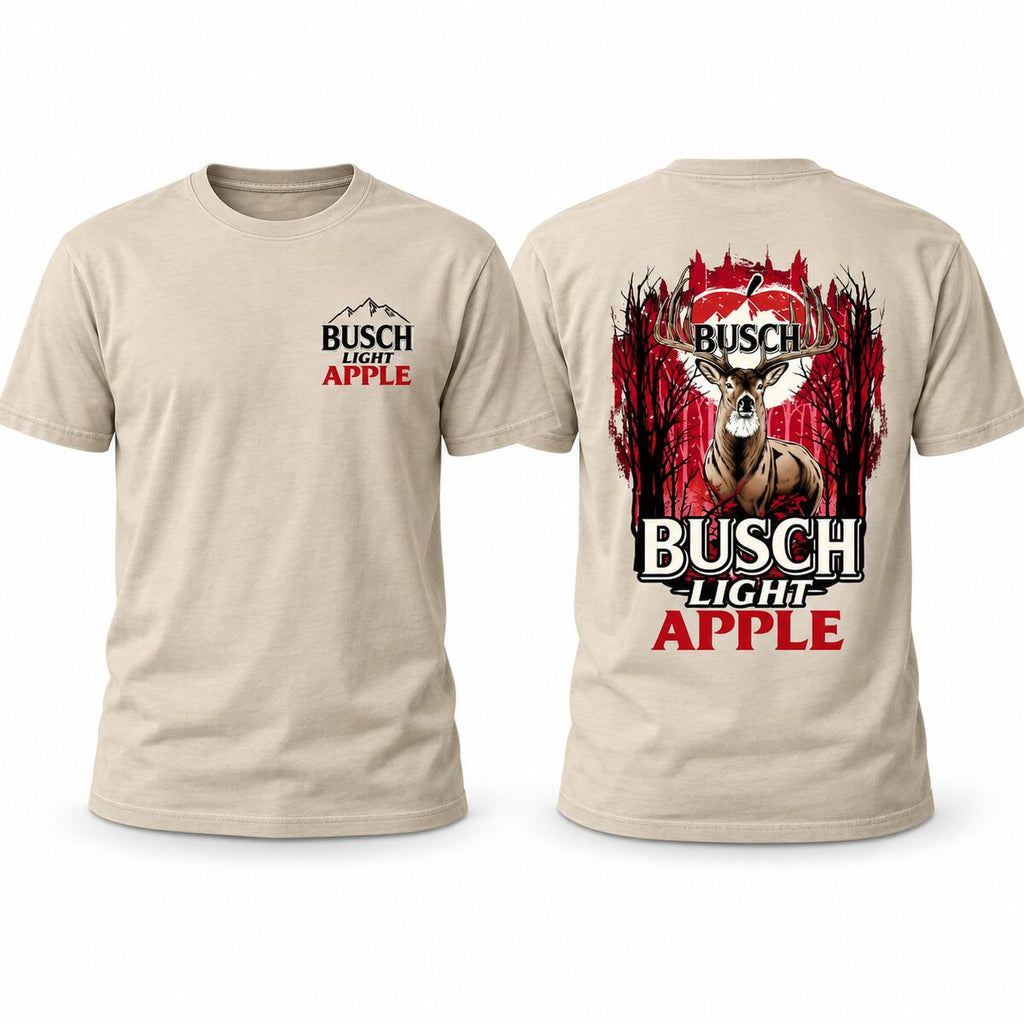Busch Light Apple Hunting Hoodie/Sweatshirt/T-shirt – Vintage Deer Graphic Pullover Sweatshirt