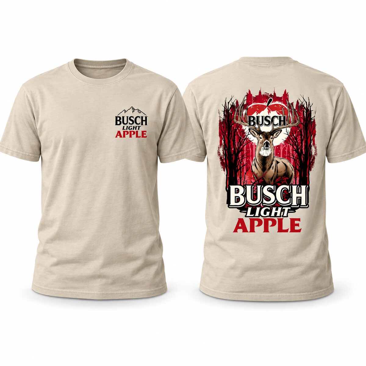 Busch Light Apple Hunting Hoodie/Sweatshirt/T-shirt – Vintage Deer Graphic Pullover Sweatshirt