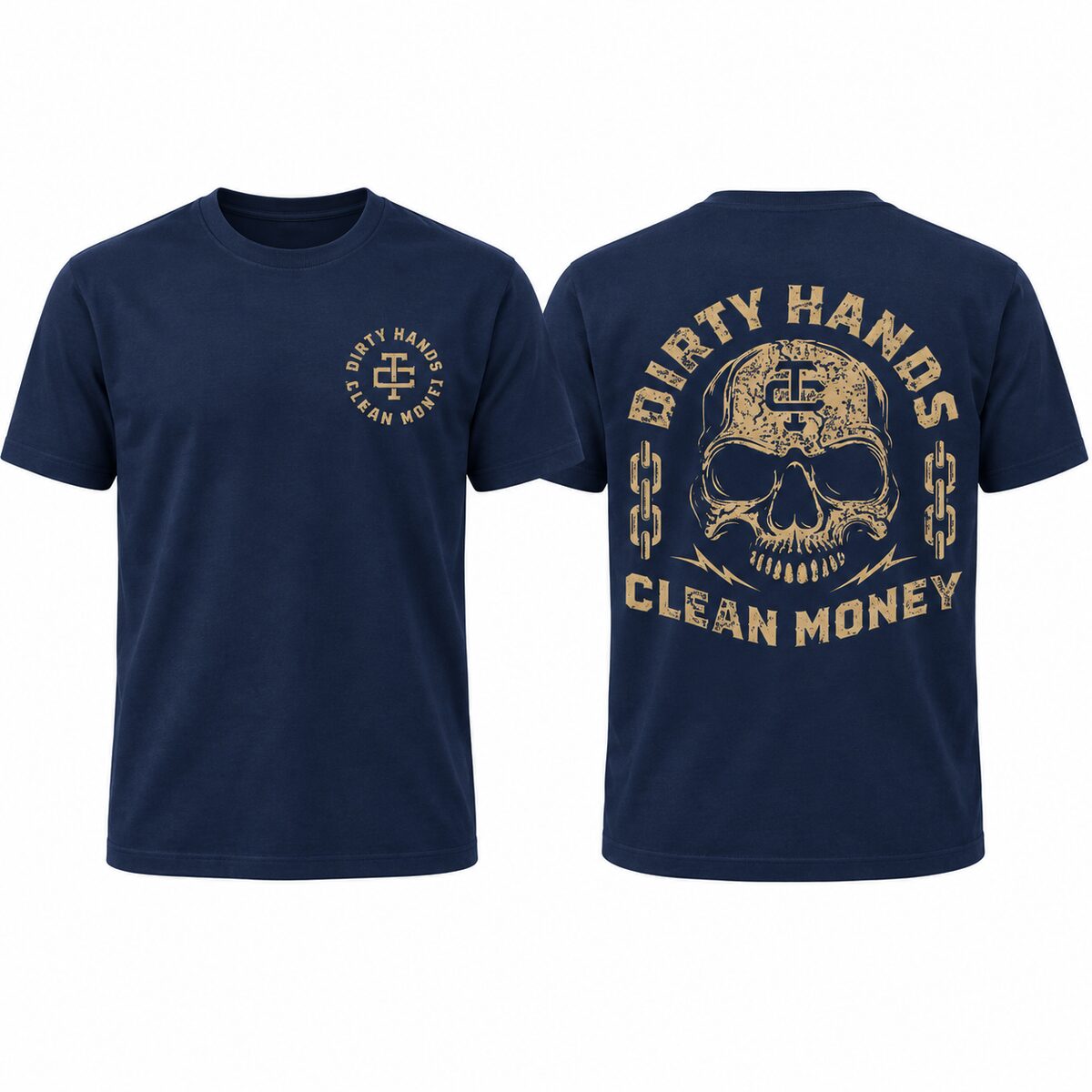 Dirty Hands Clean Money Skull Hoodie/Sweatshirt/T-shirt – Blue Collar Workwear Graphic Pullover