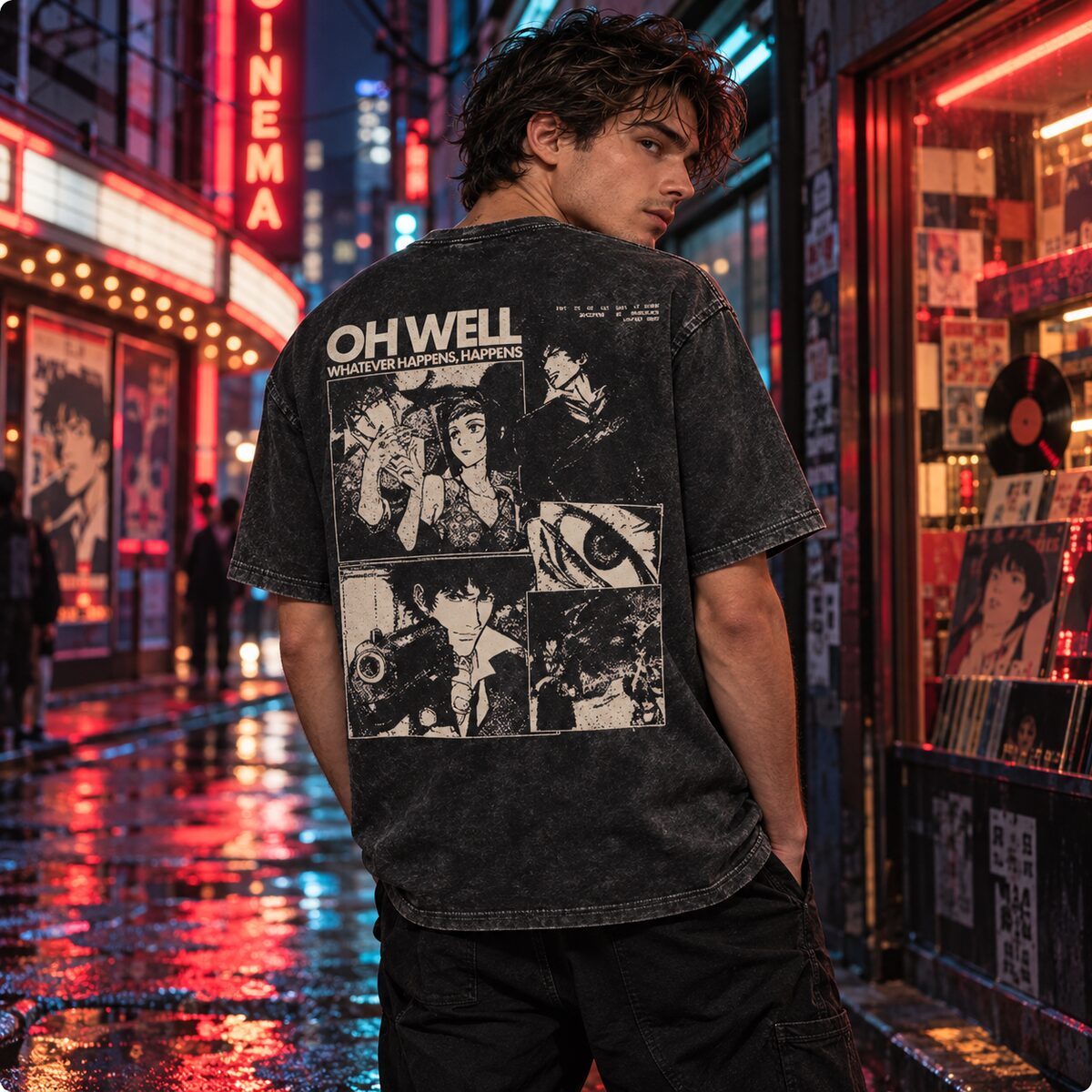 Cowboy Bebop Vintage Washed T-Shirt/Sweatshirt/Hoodie – Retro Anime Manga Graphic Tee