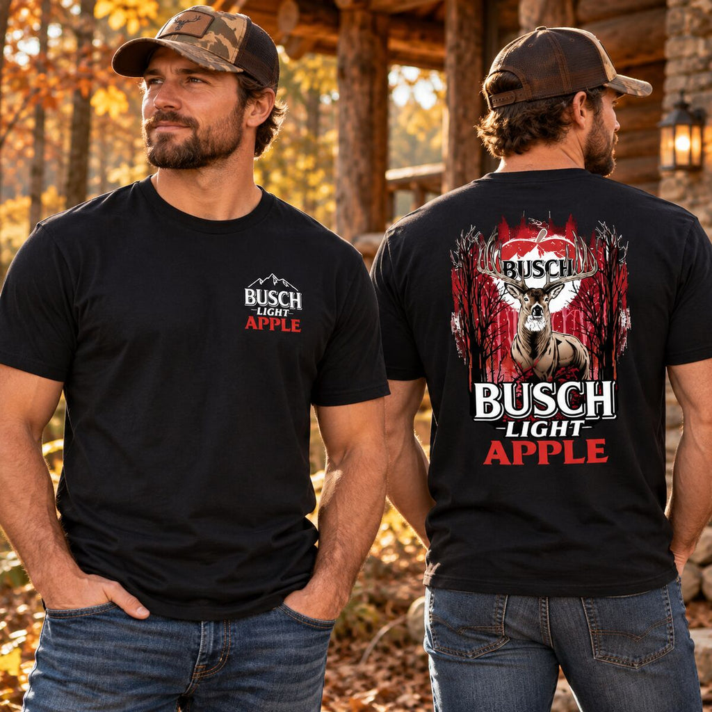 Busch Light Apple Hunting Hoodie/Sweatshirt/T-shirt – Vintage Deer Graphic Pullover Sweatshirt